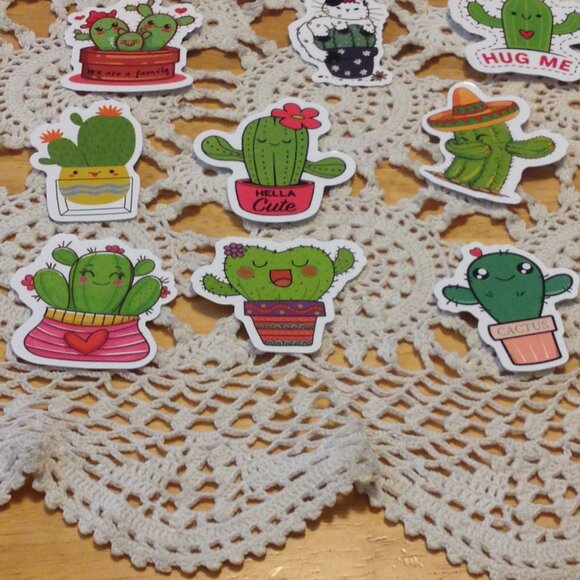 Cactus cellphone stickers, cute cacti and cats - Picture 3 of 6